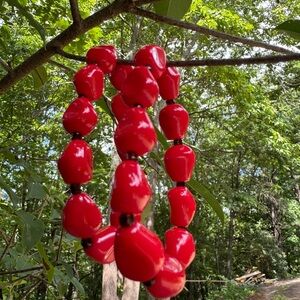 Duo Antique red glass bead bracelets